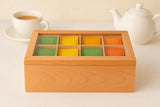 White Whale Wooden Tea Box Storage Organizer Taller Size Holds 120+ Standing or Flat Tea Bags