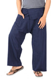 Whitewhale Stripe Cotton Fisherman Pants Casual Hippie Dance Tai Chi Yoga Pants