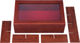 White Whale Tea Box Storage Chest Adjustable Compartment Tea Bags Organizer Container Tea Box with Glass Window