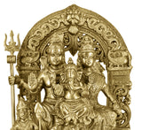 White Whale Shiva Parvati Ganesh Idol Shiv Parivar Brass Murti Statue