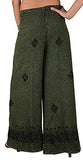Whitewhale Womens Split Wide Leg Long Embroidered Rayon Wrap Palazzo Pant