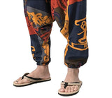 Whitewhale Mens Cotton Printed Harem Pants Pockets Yoga Trousers Hippie