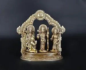 Whitewhale Ram Darbar - Lord Rama Laxman and Sita Hanuman Brass Statue Religious Sculpture Idol Home Decor