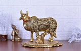 White Whale Large Kamdhenu Cow with Calf Figurine Decorative Gift Item
