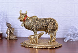 White Whale Large Kamdhenu Cow with Calf Figurine Decorative Gift Item