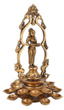 White Whale Brass Deeplaxmi Statue Oil Lamp Laxmi Diya Holding Lady Home Decor