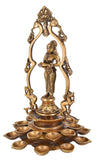 White Whale Brass Deeplaxmi Statue Oil Lamp Laxmi Diya Holding Lady Home Decor
