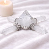 White Whale Pyramid Energy Generator 4 Points Reiki Healing Crystal Spiritual Feng Shui Gift