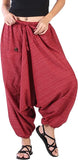 Whitewhale Mens Women Cotton Stripe Aladdin Loose Baggy Boho Hippie Harem Pants
