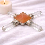 White Whale Pyramid Energy Generator 4 Points Reiki Healing Crystal Spiritual Feng Shui Gift