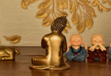 White Whale Brass Idol Murti Statue Buddha Resting Showpiece for Home Decoration Office Religious Office Table Vastu Good Luck Gift Height 3.5 Inch