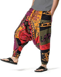 Whitewhale Mens Cotton Printed Harem Pants Pockets Yoga Trousers Hippie