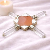 White Whale Pyramid Energy Generator 4 Points Reiki Healing Crystal Spiritual Feng Shui Gift