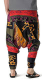 Whitewhale Mens Cotton Printed Harem Pants Pockets Yoga Trousers Hippie