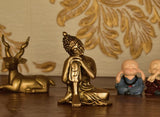 White Whale Brass Idol Murti Statue Buddha Resting Showpiece for Home Decoration Office Religious Office Table Vastu Good Luck Gift Height 3.5 Inch