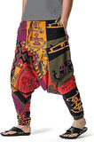 Whitewhale Mens Cotton Printed Harem Pants Pockets Yoga Trousers Hippie