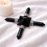 White Whale Pyramid Energy Generator 4 Points Reiki Healing Crystal Spiritual Feng Shui Gift