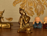 White Whale Brass Idol Murti Statue Buddha Resting Showpiece for Home Decoration Office Religious Office Table Vastu Good Luck Gift Height 3.5 Inch
