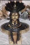 White Whale Lord Shiva Shivling Brass Statue Idol  Very Antique Shivling Figurine Home Decor (24" x 25" x 36")