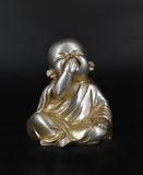 White Whale Brass Laughing Buddha for Wealth & Prosperity | Happy Man - Best for Gifting - Made in Tibet Home Decoration