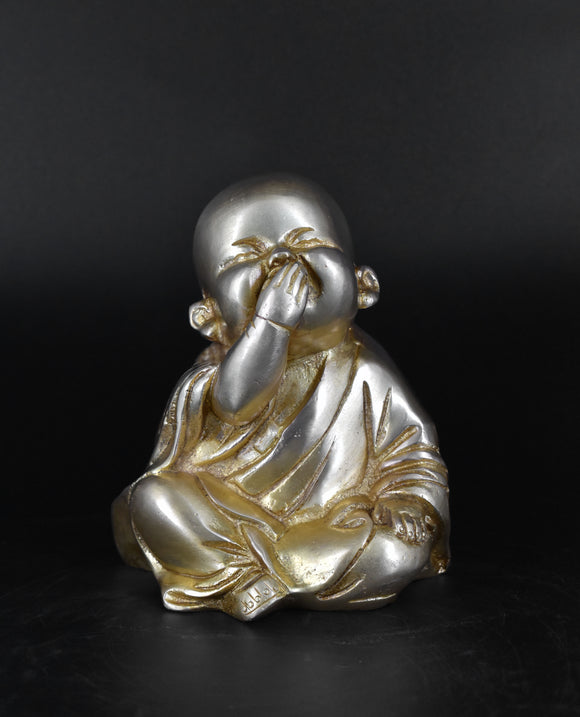 White Whale Brass Laughing Buddha for Wealth & Prosperity | Happy Man - Best for Gifting - Made in Tibet Home Decoration