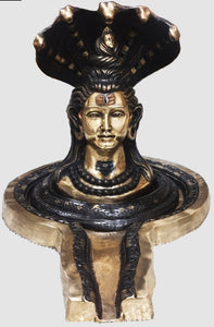 White Whale Lord Shiva Shivling Brass Statue Idol  Very Antique Shivling Figurine Home Decor (24" x 25" x 36")
