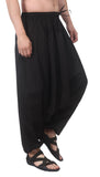 Whitewhale Mens Women Cotton Solid Aladdin Loose Baggy Boho Hippie Harem Pants