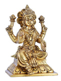 Whitewhale Hindu Goddess Maa Laxmi Idol Brass Statue Standing in Loltus Lakshmi for Temple Puja Home Decor Murti Office Gift Item Showpiece