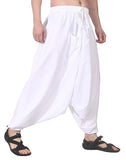 Whitewhale Mens Women Cotton Solid Aladdin Loose Baggy Boho Hippie Harem Pants