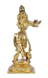 White Whale Radha Krishna Statue Hindu Gods Sculpture Brass