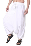 Whitewhale Mens Women Cotton Solid Aladdin Loose Baggy Boho Hippie Harem Pants