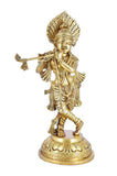 White Whale Brass Hindu God Lord Krishna Bhagwan Lord Krishna Idol Statue Murti