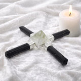 White Whale Pyramid Energy Generator 4 Points Reiki Healing Crystal Spiritual Feng Shui Gift