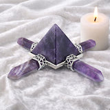 White Whale Pyramid Energy Generator 4 Points Reiki Healing Crystal Spiritual Feng Shui Gift