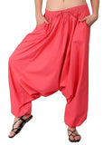 Whitewhale Mens Women Cotton Solid Aladdin Loose Baggy Boho Hippie Harem Pants