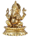 Whitewhale Brass Mangalkari Ganesha Statue Bhagwan Idol Ganesha Statue Ganpati Murti Home Decor