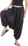 Whitewhale Mens Women Cotton Stripe Aladdin Loose Baggy Boho Hippie Harem Pants