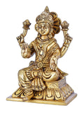 Whitewhale Hindu Goddess Maa Laxmi Idol Brass Statue Standing in Loltus Lakshmi for Temple Puja Home Decor Murti Office Gift Item Showpiece