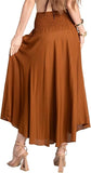 Whitewhale Solid Long Skirts for Women | 2-in-1 Boho Dress & Maxi Skirt for Bohemian Festivals, Vacation & Casual wear