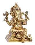Whitewhale Brass Mangalkari Ganesha Statue Bhagwan Idol Ganesha Statue Ganpati Murti Home Decor