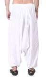 Whitewhale Mens Women Cotton Solid Aladdin Loose Baggy Boho Hippie Harem Pants
