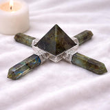 White Whale Pyramid Energy Generator 4 Points Reiki Healing Crystal Spiritual Feng Shui Gift