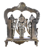 White Whale Ram Darbar - Lord Rama Laxman and Sita Hanuman Brass Statue Religious Sculpture Idol Home Decor