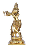 White Whale Radha Krishna Statue Hindu Gods Sculpture Brass