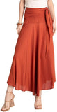 Whitewhale Solid Long Skirts for Women | 2-in-1 Boho Dress & Maxi Skirt for Bohemian Festivals, Vacation & Casual wear