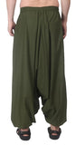 Whitewhale Mens Women Cotton Solid Aladdin Loose Baggy Boho Hippie Harem Pants