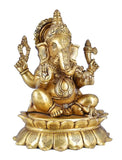 Whitewhale Brass Mangalkari Ganesha Statue Bhagwan Idol Ganesha Statue Ganpati Murti Home Decor