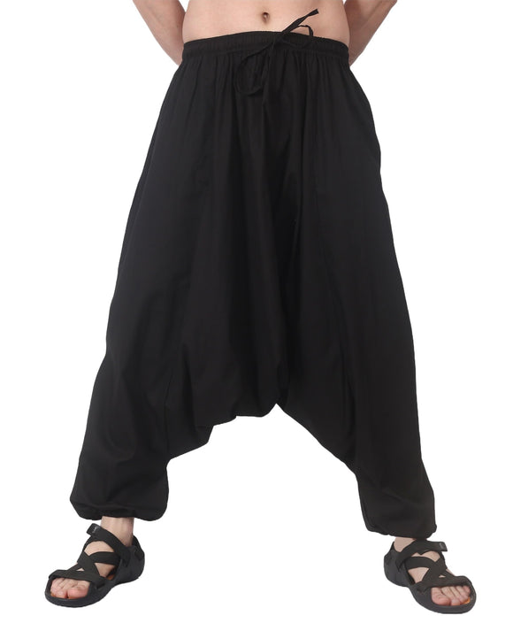 Whitewhale Mens Women Cotton Solid Aladdin Loose Baggy Boho Hippie Harem Pants