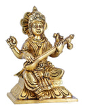 Whitewhale Maa Saraswati Brass Statue Religious Goddess Sculpture Idol Home Decor