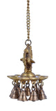White Whale Brass Ornate Hanging Peacock Diya with Bells Home Decor Diwali